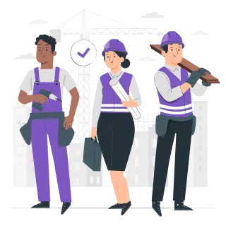 Quanto custa um Seguro de Risco de Engenharia? Na imagem, funcionários de uma construtora mais tranquilos após saberem que a empresa contratou um seguro para obra.