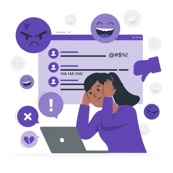Qual a importância do Seguro Cyber? Na imagem, desenho de uma dona de empresa que acabou de ter a empresa vítima de um ataque cibernético.