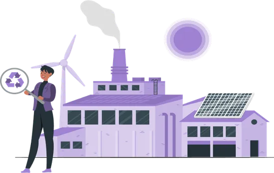 O que é responsabilidade civil ambiental? Na imagem, representação, em desenho, de um dono de empresa que contratou o seguro RC ambiental, também chamado de seguro ambiental ou, ainda, seguro de responsabilidade civil ambiental.