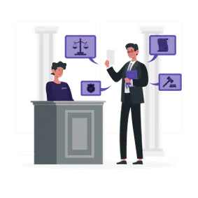 Qual a finalidade do Seguro Garantia Depósito Recursal? Na imagem, representação em desenho de dois sócios de uma empresa conversando sobre o que é depósito recursal e como contratar um seguro garantia.