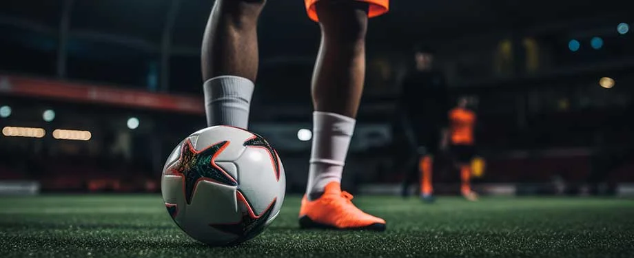 Como contratar seguro atleta para jogador? Na imagem, jogador com bola de futebol representa seguro atleta, que deve ser contratado pelos clubes 