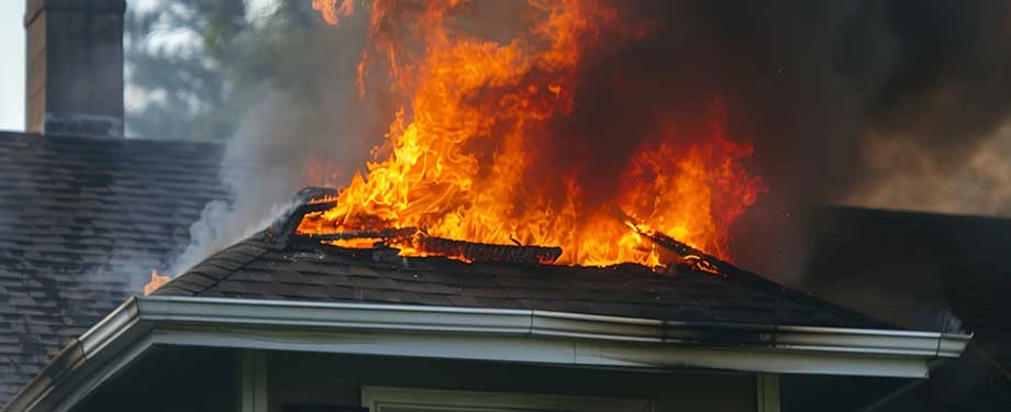 O que está incluso no seguro incêndio? Na imagem, casa pegando fogo em alusão ao seguro residencial incêndio, que pode evitar prejuízos decorrentes deste tipos de risco