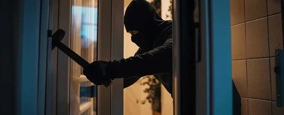 Quanto custa um seguro residencial contra roubo? Na imagem, assaltante entrando em residência em alusão ao seguro que cobre roubo e furto