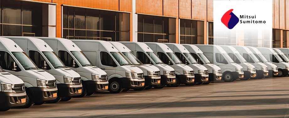 Como acionar o seguro Mitsui? Na imagem, veículos estacionados representam importância de contratar seguro Mitsui para proteger frota