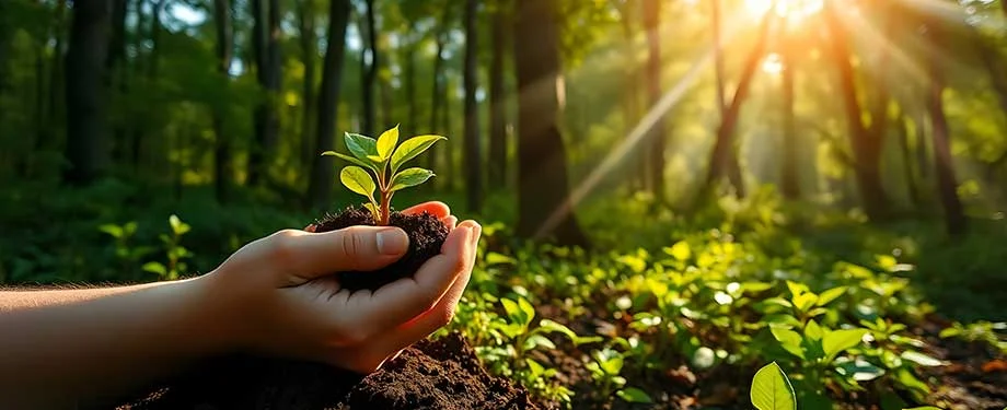 O que o seguro garantia ambiental n&atilde;o cobre? Na imagem, pessoa segurando muda de planta em representa&ccedil;&atilde;o ao seguro garantia ambiental, que n&atilde;o cobre riscos como aplica&ccedil;&atilde;o de multas punitivas 
