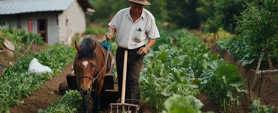 Qual a importância de contratar o seguro de vida rural? Na imagem, produtor rural trabalhando reforça a necessidade do seguro de vida produtor rural, que garante proteção financeira em caso de imprevistos relacionados à saúde
