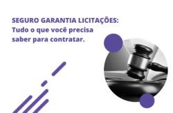 Seguro garantia licitações: o que é? Na imagem, elementos relativos ao ebook gratuito com o guia completo sobre o seguro garantia usado em licitações.