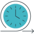 Figura de relógio representando a rapidez oferecida no seguro garantia do corretor online Mutuus