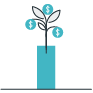 Figura de flores com cifrões representando o custo benefício do seguro garantia da corretora de seguros Mutuus